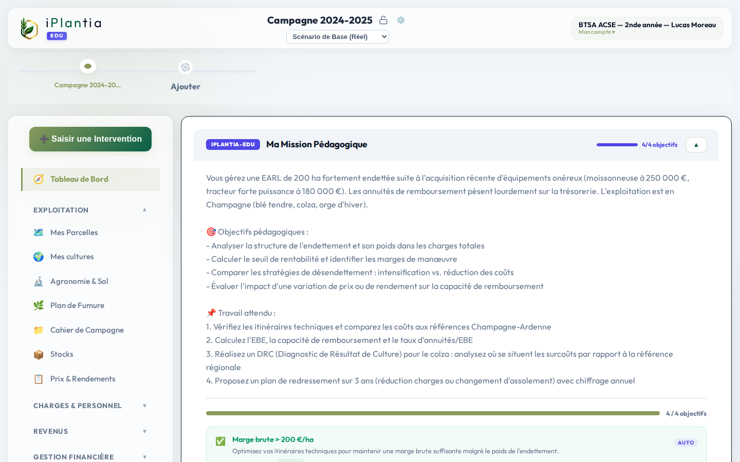 Mission pédagogique élève iPlantia-Edu